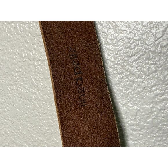 Linea Pelle Womens 2" Wide Leather Belt Gold Floral Embroidered Size L Large - Picture 9 of 14